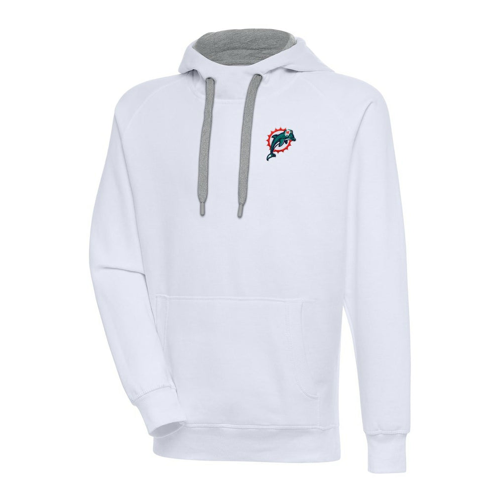 Miami Dolphins Adult Throwback Logo Victory Pullover Hoodie - White - NFL