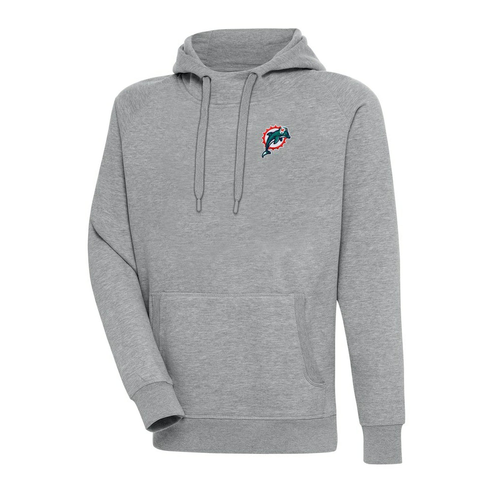 Miami Dolphins Adult Throwback Logo Victory Pullover Hoodie - Heather Gray - NFL