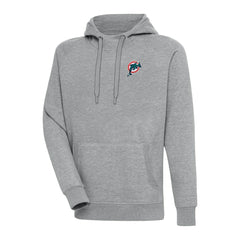 Miami Dolphins Adult Throwback Logo Victory Pullover Hoodie - Heather Gray - NFL