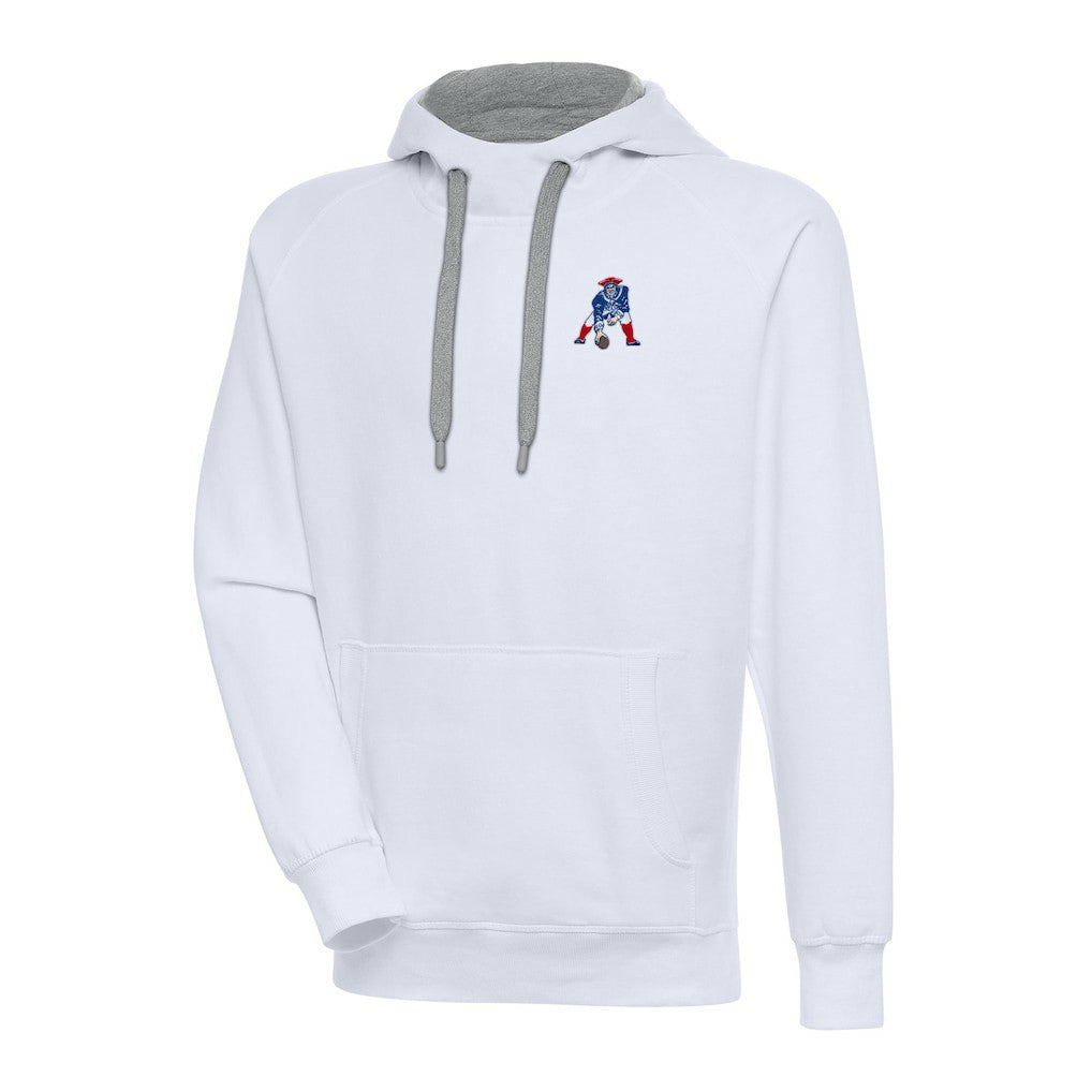 New England Patriots Adult Throwback Logo Victory Pullover Hoodie - White - NFL