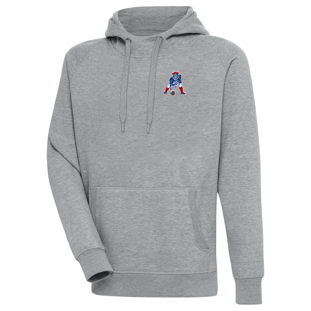New England Patriots Adult Throwback Logo Victory Pullover Hoodie - Heather Gray - NFL