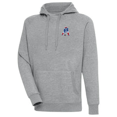 New England Patriots Adult Throwback Logo Victory Pullover Hoodie - Heather Gray - NFL