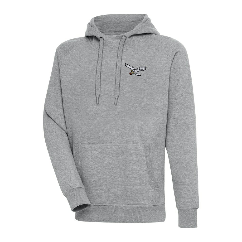 Philadelphia Eagles Adult Throwback Logo Victory Pullover Hoodie - Heather Gray - NFL