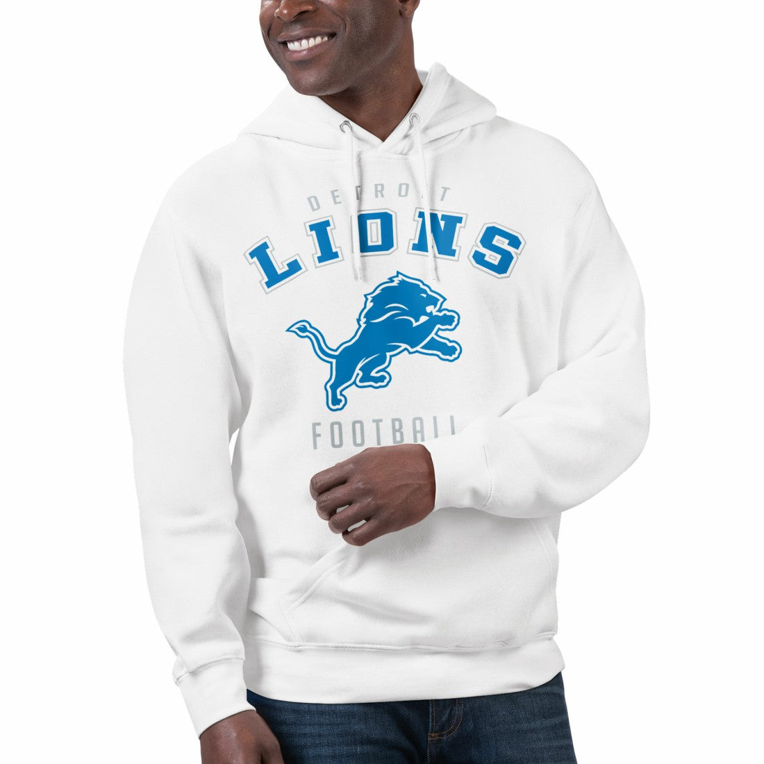 Detroit Lions Starter Unisex Logo Graphic Pullover Hoodie - White - NFL