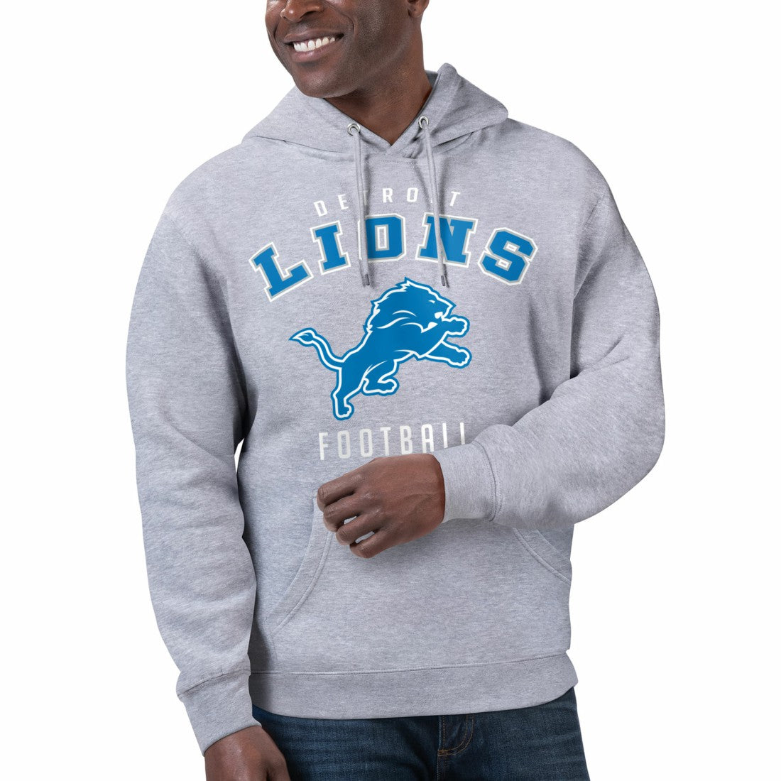 Detroit Lions Starter Unisex Logo Graphic Pullover Hoodie - Heather Gray - NFL