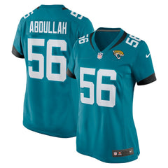 Yasir Abdullah Jacksonville Jaguars Women's Team Game Jersey - Teal - Nike