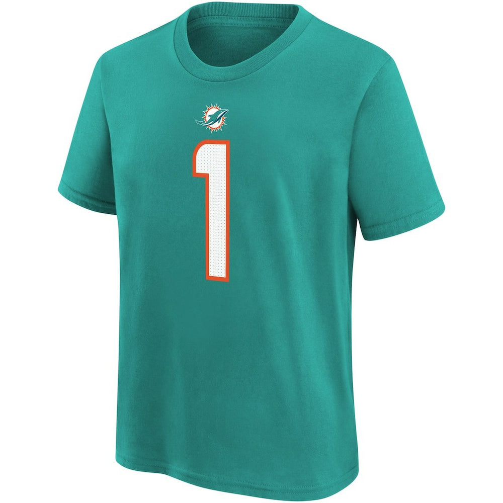 Tua Tagovailoa Miami Dolphins Youth Player Name & Number T-Shirt - Aqua - Nike