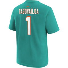 Tua Tagovailoa Miami Dolphins Youth Player Name & Number T-Shirt - Aqua - Nike