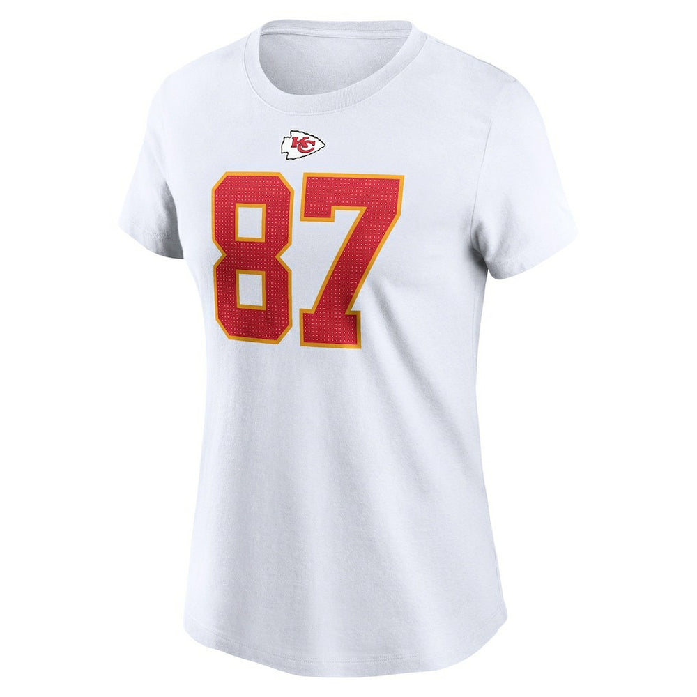 Travis Kelce Kansas City Chiefs Women's Player Name & Number T-Shirt - White - Nike