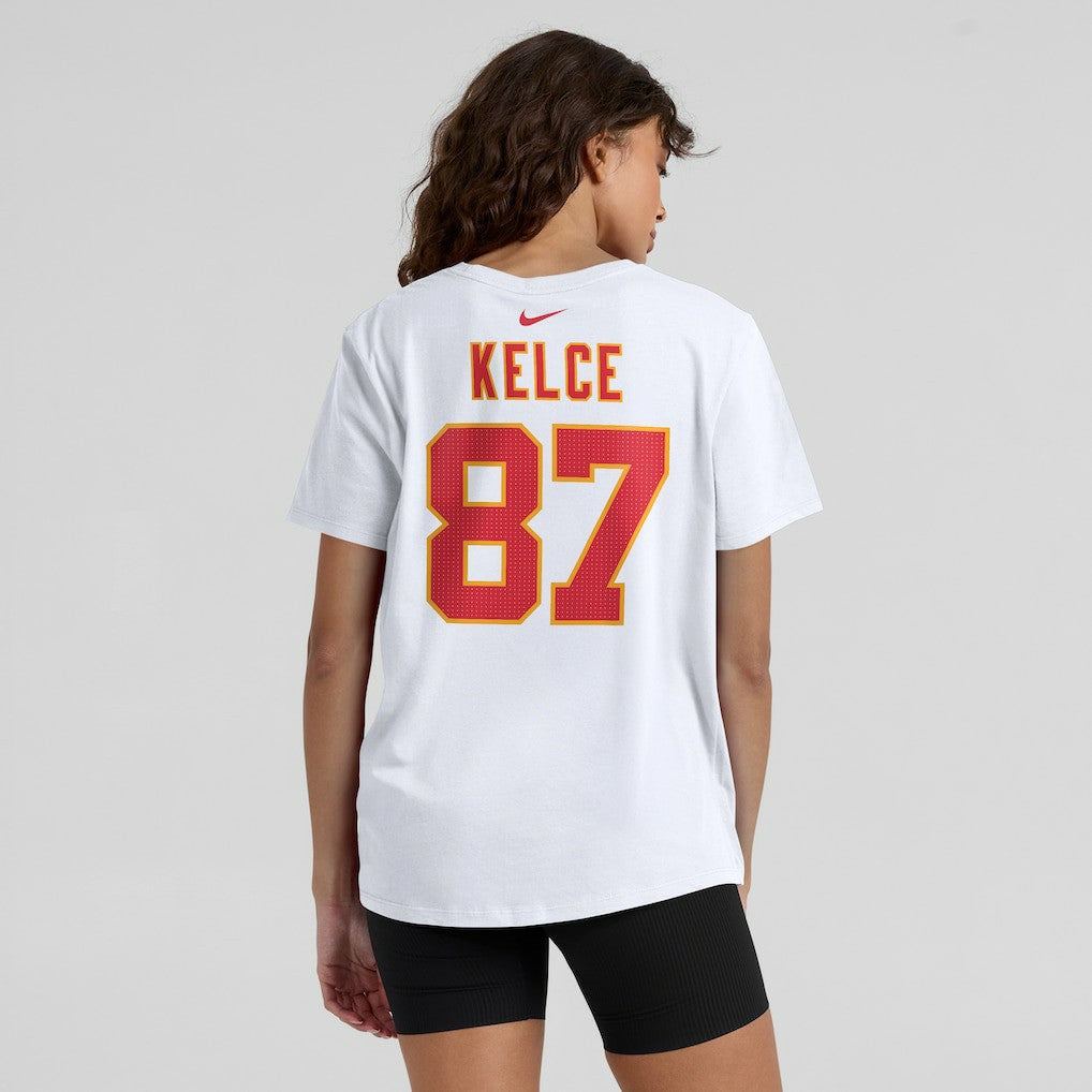 Travis Kelce Kansas City Chiefs Women's Player Name & Number T-Shirt - White - Nike