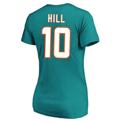 Tyreek Hill Miami Dolphins Women's Plus Size Fair Catch Name & Number Scoop Neck T-Shirt - Aqua - NFL