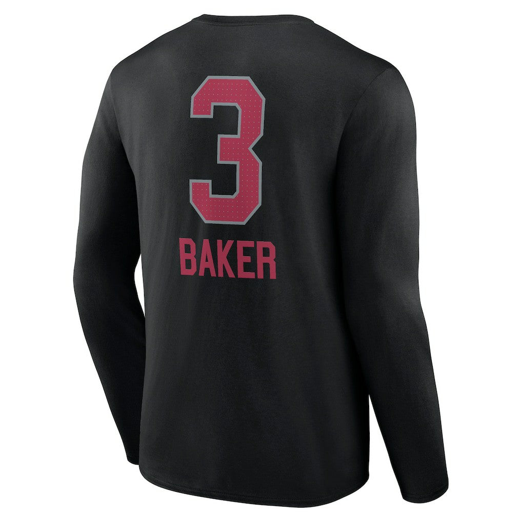Budda Baker Arizona Cardinals Team Wordmark Player Name & Number Long Sleeve T-Shirt - Black - NFL