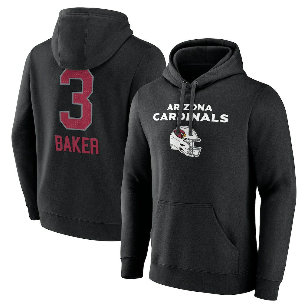 Budda Baker Arizona Cardinals Team Wordmark Player Name & Number Pullover Hoodie - Black - NFL