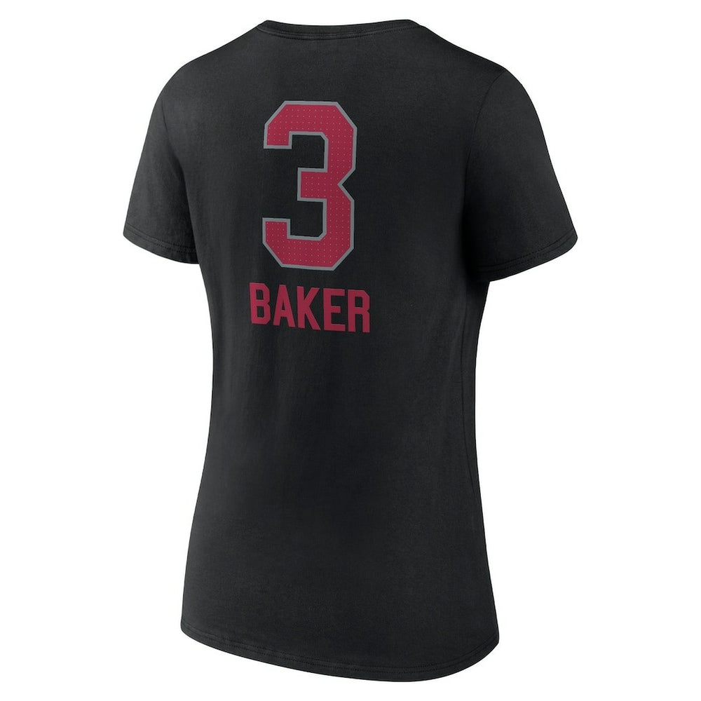 Budda Baker Arizona Cardinals Women's Team Wordmark Player Name & Number V-Neck T-Shirt - Black - NFL