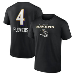 Zay Flowers Baltimore Ravens Team Wordmark Player Name & Number T-Shirt - Black - NFL