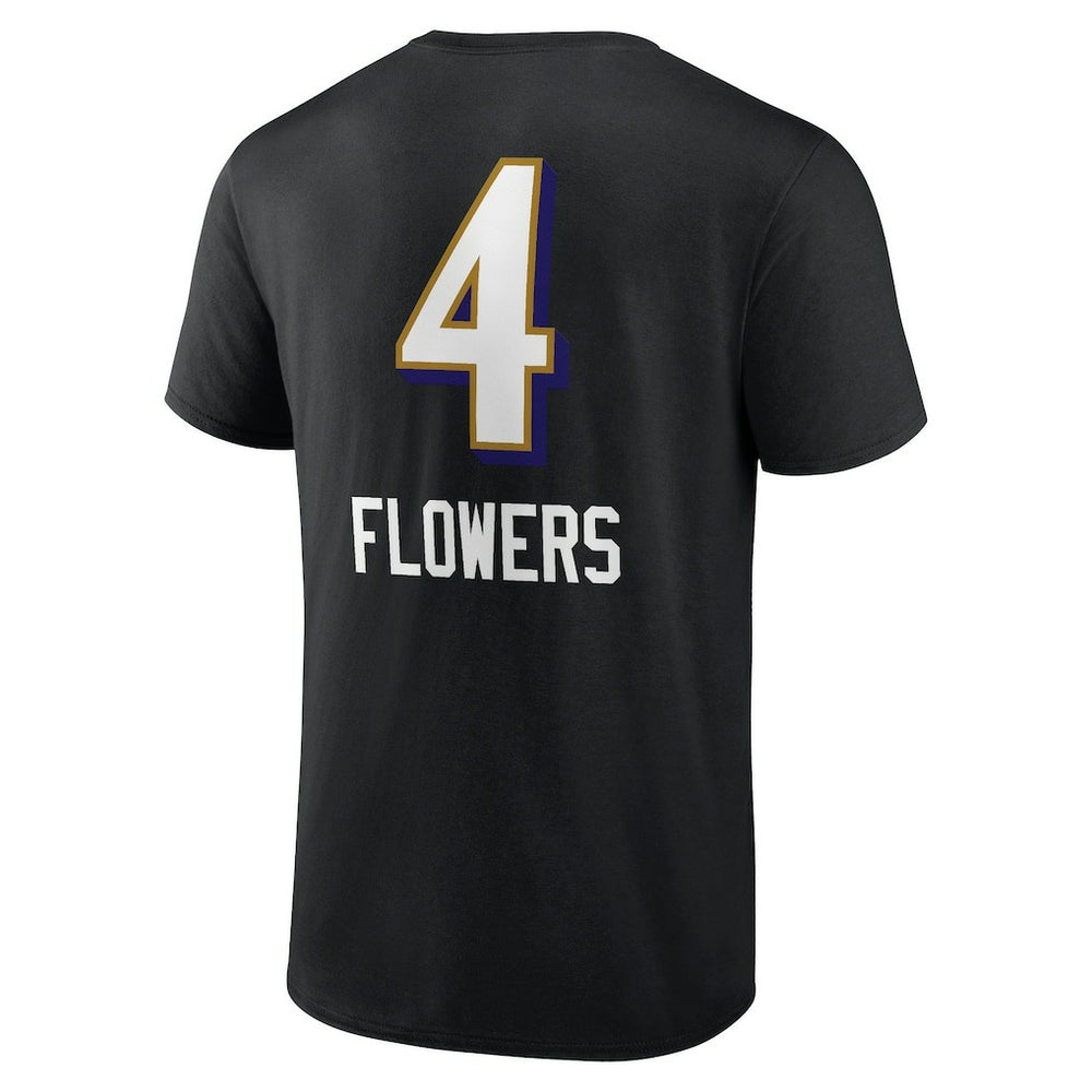 Zay Flowers Baltimore Ravens Team Wordmark Player Name & Number T-Shirt - Black - NFL