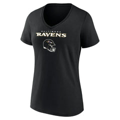Zay Flowers Baltimore Ravens Women's Team Wordmark Player Name & Number V-Neck T-Shirt - Black - NFL
