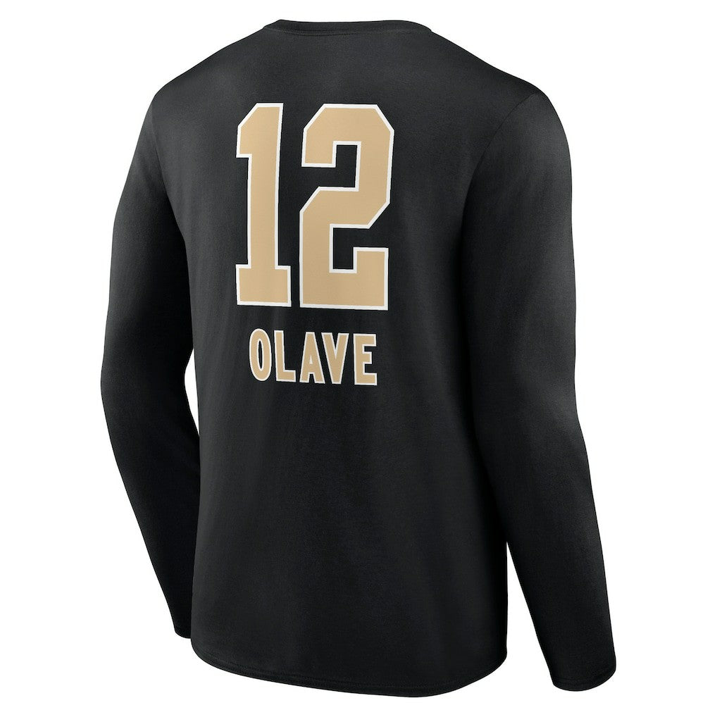 Chris Olave New Orleans Saints Team Wordmark Player Name & Number Long Sleeve T-Shirt - Black - NFL