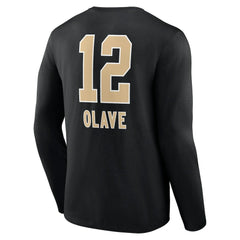 Chris Olave New Orleans Saints Team Wordmark Player Name & Number Long Sleeve T-Shirt - Black - NFL