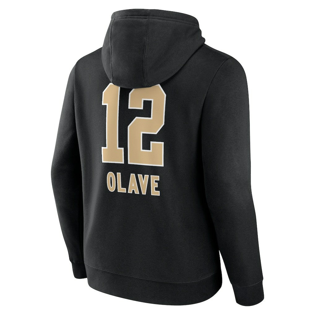 Chris Olave New Orleans Saints Team Wordmark Player Name & Number Pullover Hoodie - Black - NFL