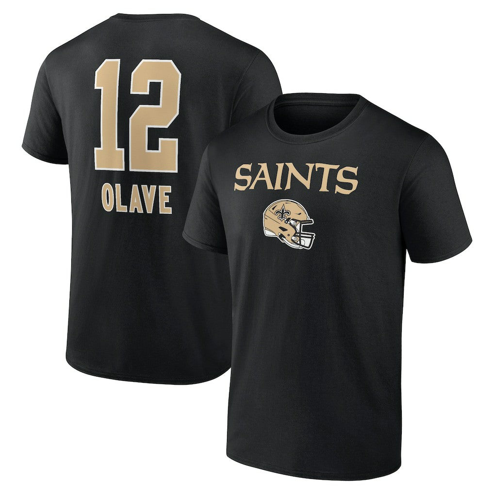 Chris Olave New Orleans Saints Team Wordmark Player Name & Number T-Shirt - Black - NFL