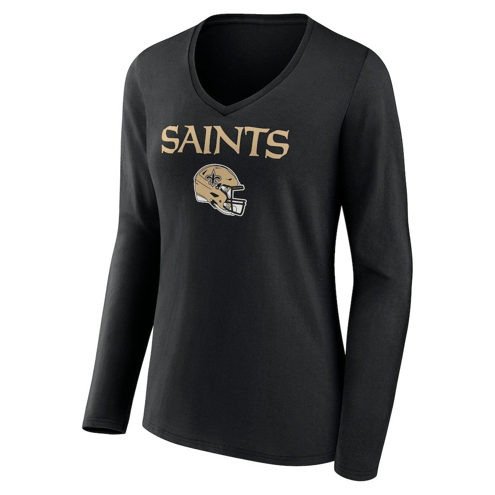 Chris Olave New Orleans Saints Women's Team Wordmark Player Name & Number Long Sleeve V-Neck T-Shirt - Black - NFL