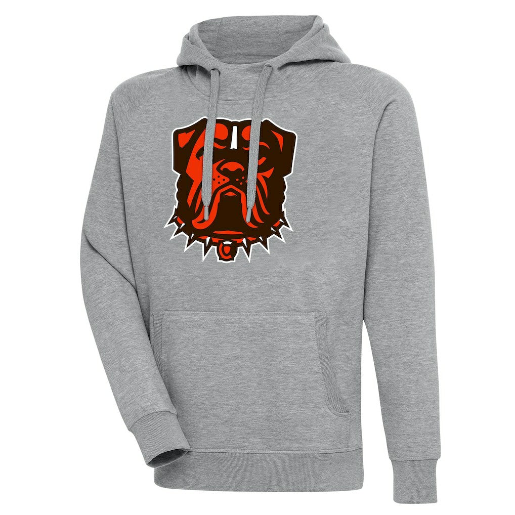 Cleveland Browns Antigua Victory Pullover Hoodie - Heather Gray - NFL