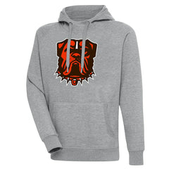 Cleveland Browns Antigua Victory Pullover Hoodie - Heather Gray - NFL