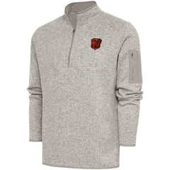 Cleveland Browns Antigua Fortune Quarter-Zip Pullover Jacket - Oatmeal - NFL