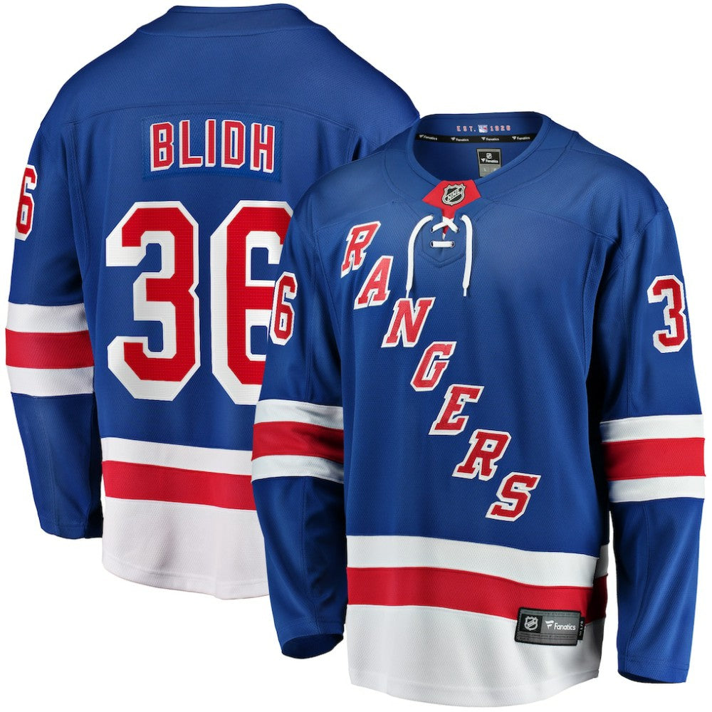 Anton Blidh New York Rangers Fanatics Home Breakaway Jersey - Blue | Fanatics Lifestyle