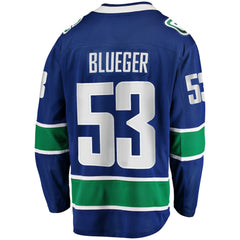 Teddy Blueger Vancouver Canucks Fanatics Home Breakaway Jersey - Blue | Fanatics Lifestyle
