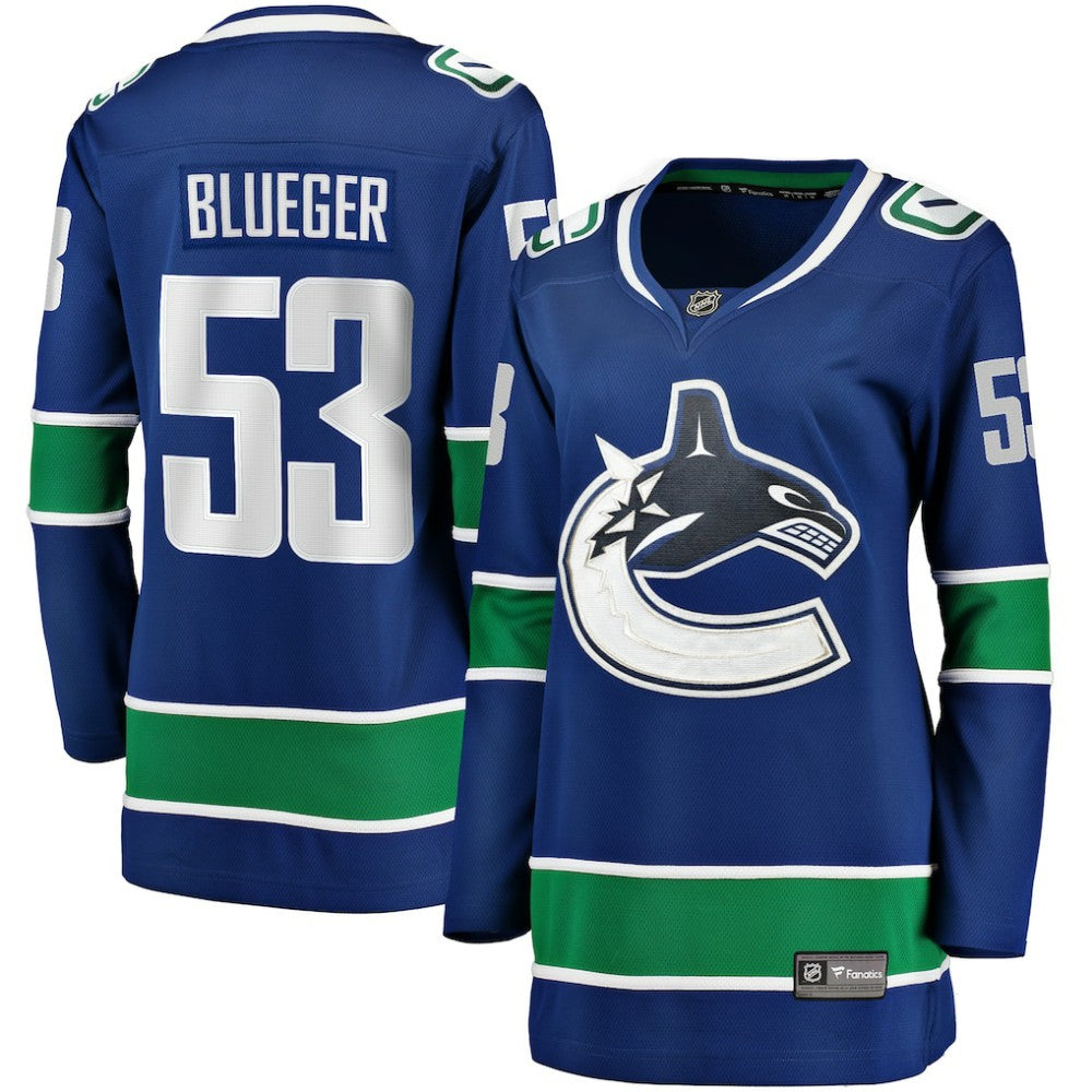 Teddy Blueger Vancouver Canucks Fanatics Women's Home Breakaway Player Jersey - Blue | Fanatics near me