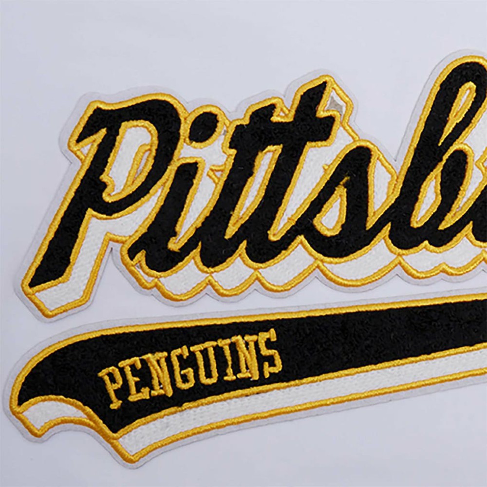 Pittsburgh Penguins Pro Standard Women's Boxy Script Tail Cropped T-Shirt - White | NHL Clearance
