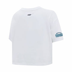 Seattle Kraken Pro Standard Women's Boxy Script Tail Cropped T-Shirt - White | NHL on sale