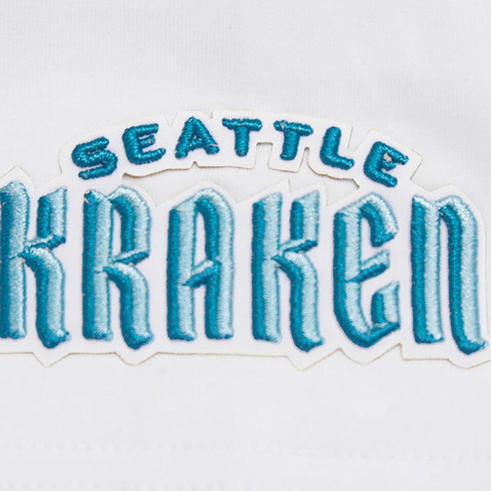 Seattle Kraken Pro Standard Women's Boxy Script Tail Cropped T-Shirt - White | NHL on sale