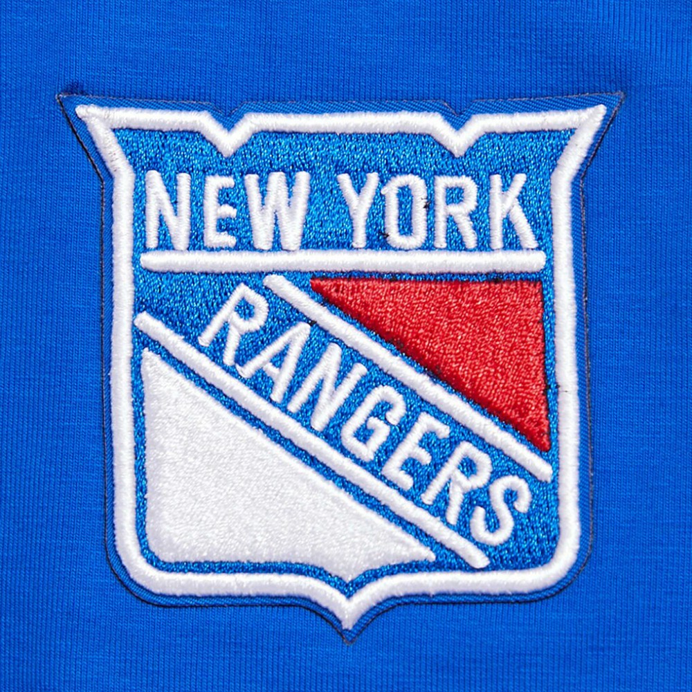 New York Rangers Pro Standard Women's Boxy Script Tail Cropped T-Shirt - Blue | NHL sale