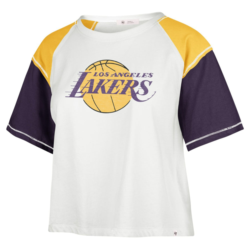 47 brand Los Angeles Lakers '47 Women's Premier Raglan Cropped T-Shirt Cream