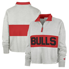 47 brand Chicago Bulls '47 Women's Breakthrough Remi Quarter-Zip Jacket Heather Gray