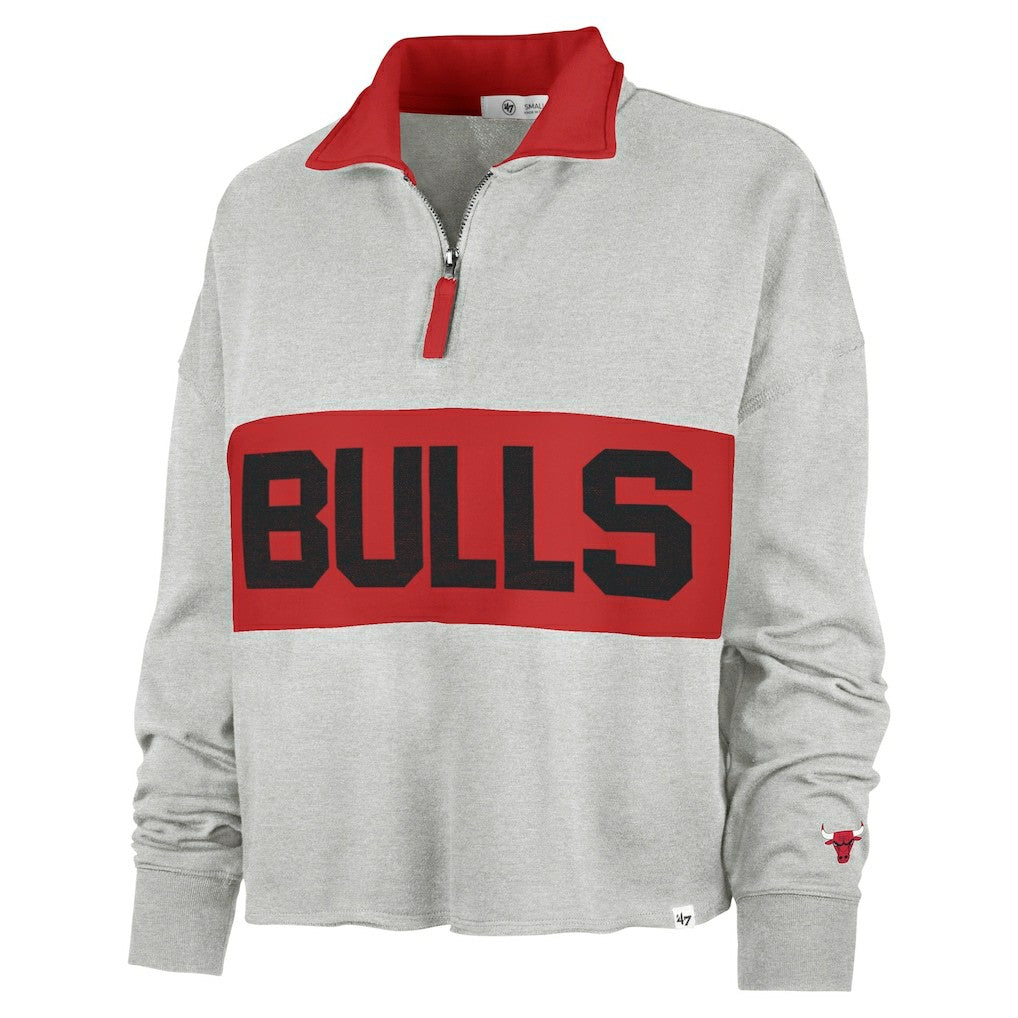 47 brand Chicago Bulls '47 Women's Breakthrough Remi Quarter-Zip Jacket Heather Gray