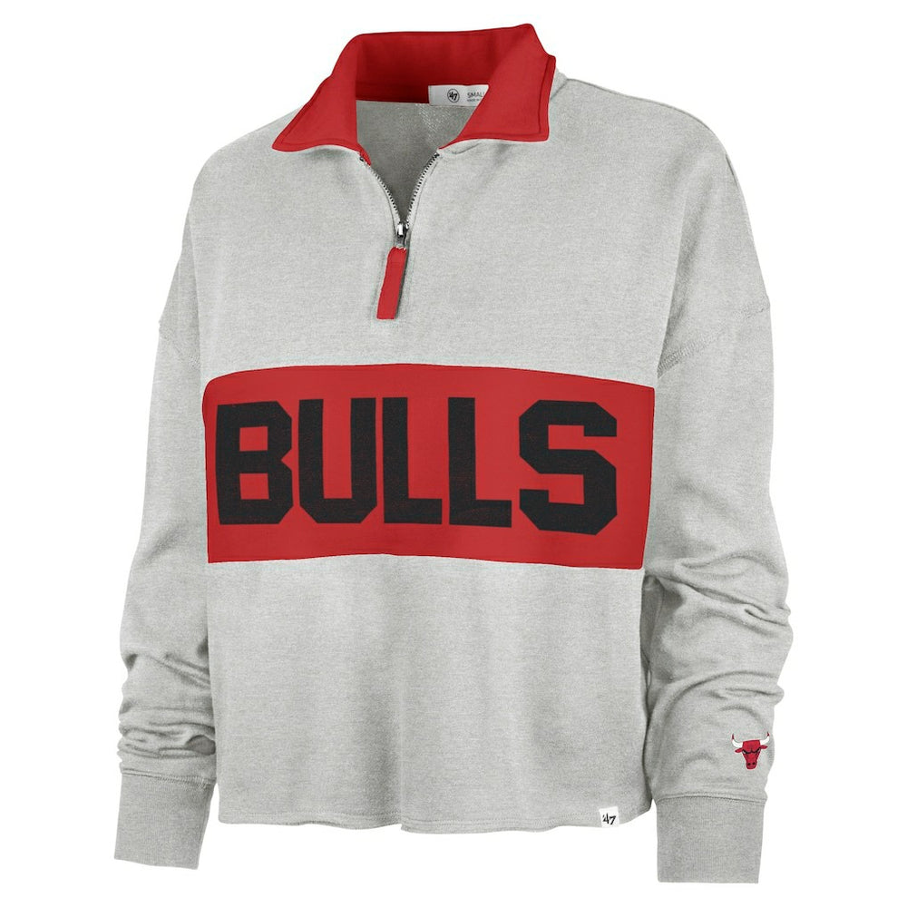 47 brand Chicago Bulls '47 Women's Breakthrough Remi Quarter-Zip Jacket Heather Gray