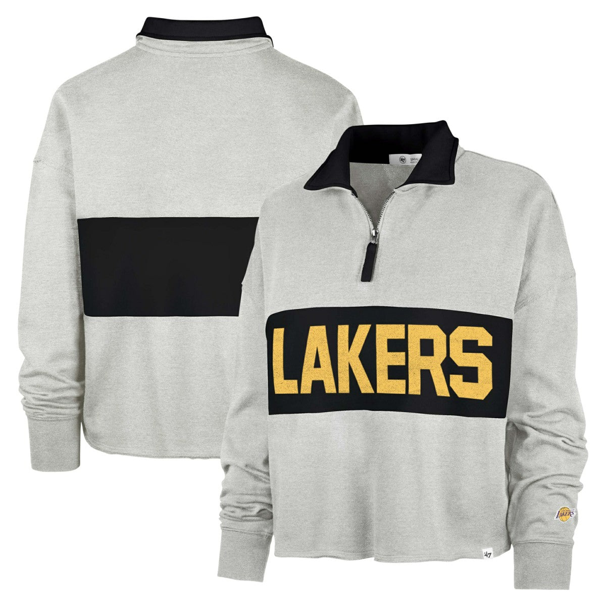 47 brand Los Angeles Lakers '47 Women's Breakthrough Remi Quarter-Zip Jacket Heather Gray