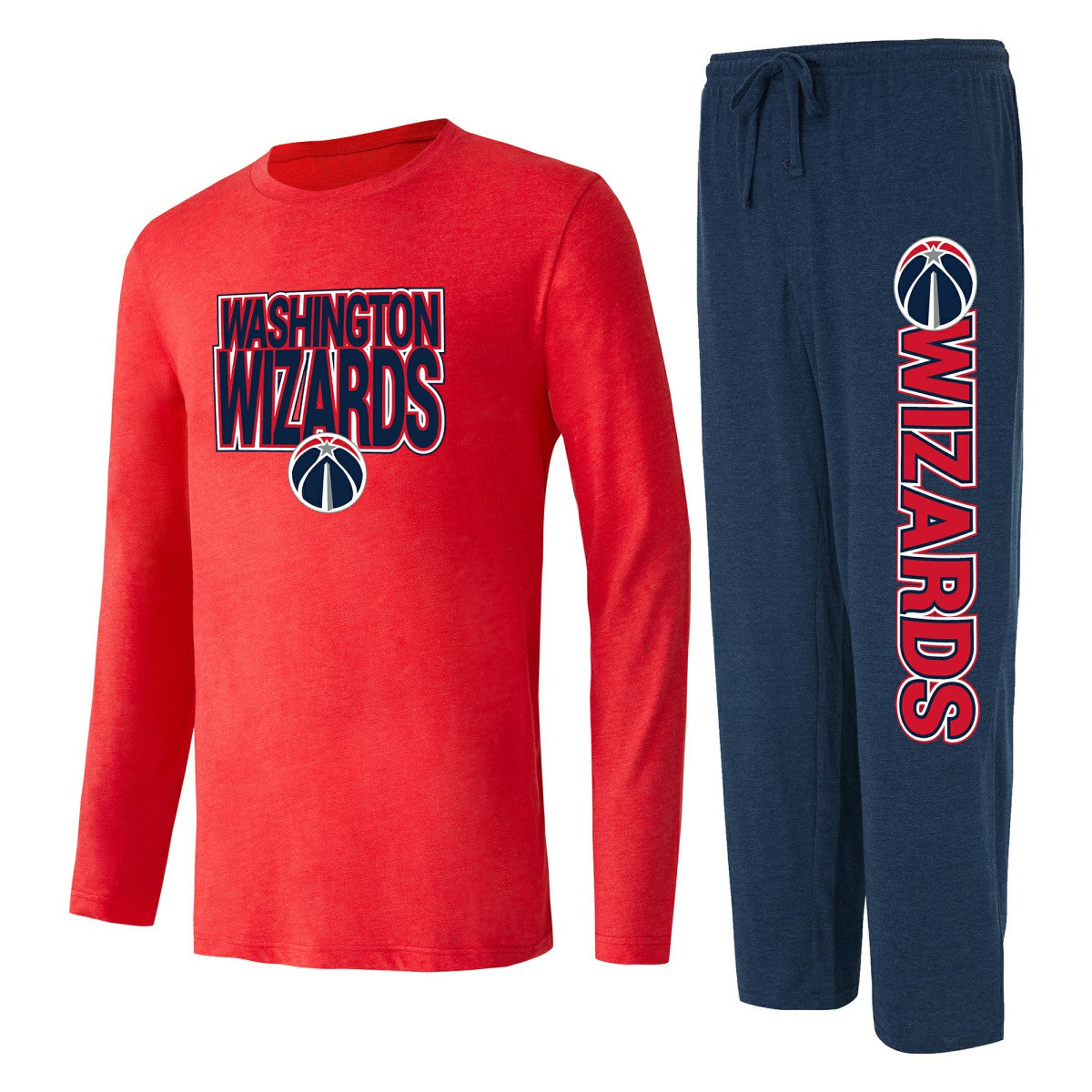 Washington Wizards Concepts Sport Meter Long Sleeve Top & Pants Sleep Set Navy/Red