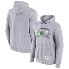 Philadelphia Eagles Pocket Passer Pullover Hoodie - Heather Gray - Mitchell & Ness