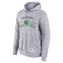 Philadelphia Eagles Pocket Passer Pullover Hoodie - Heather Gray - Mitchell & Ness