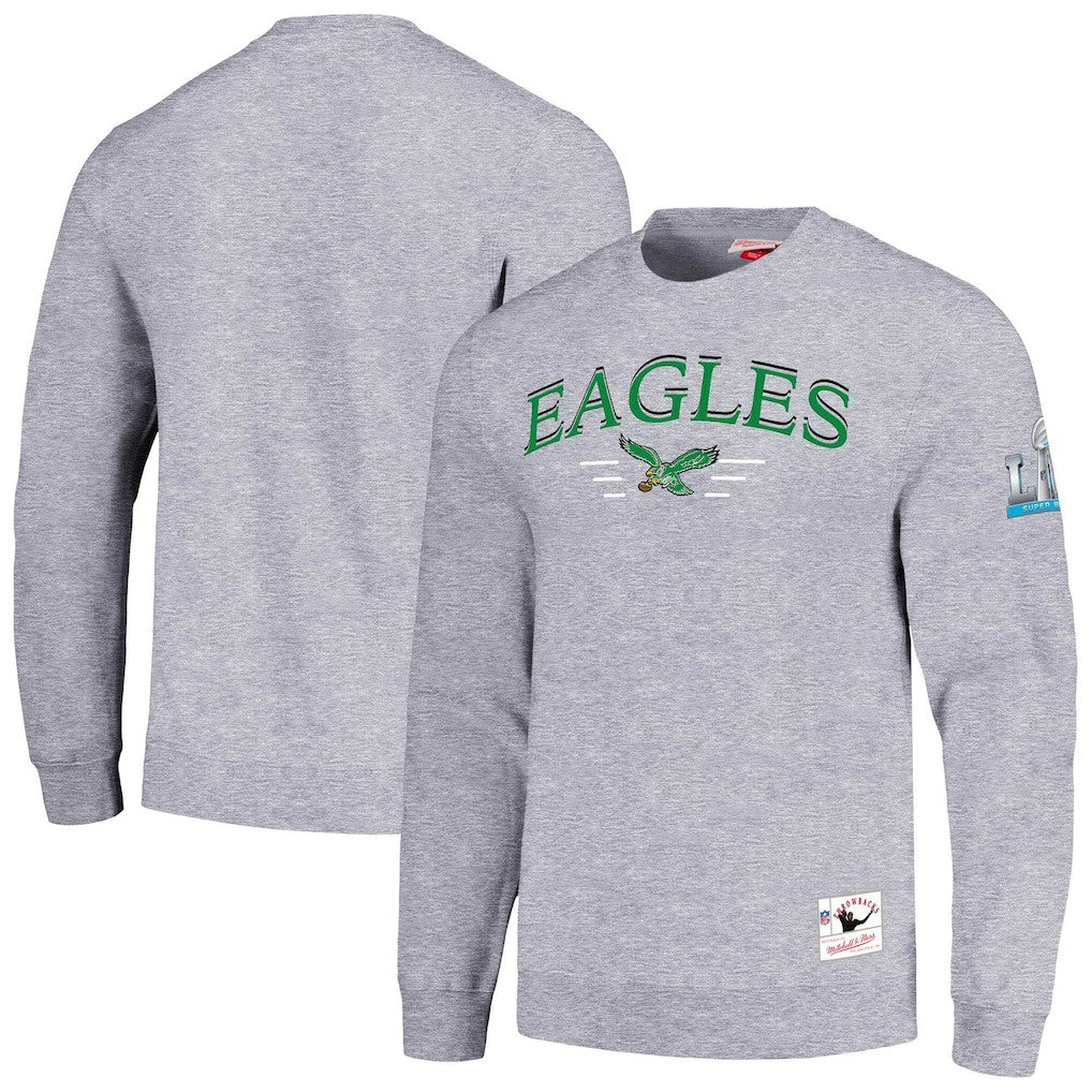 Philadelphia Eagles Rings 2.0 Pullover Sweatshirt - Gray - Mitchell & Ness