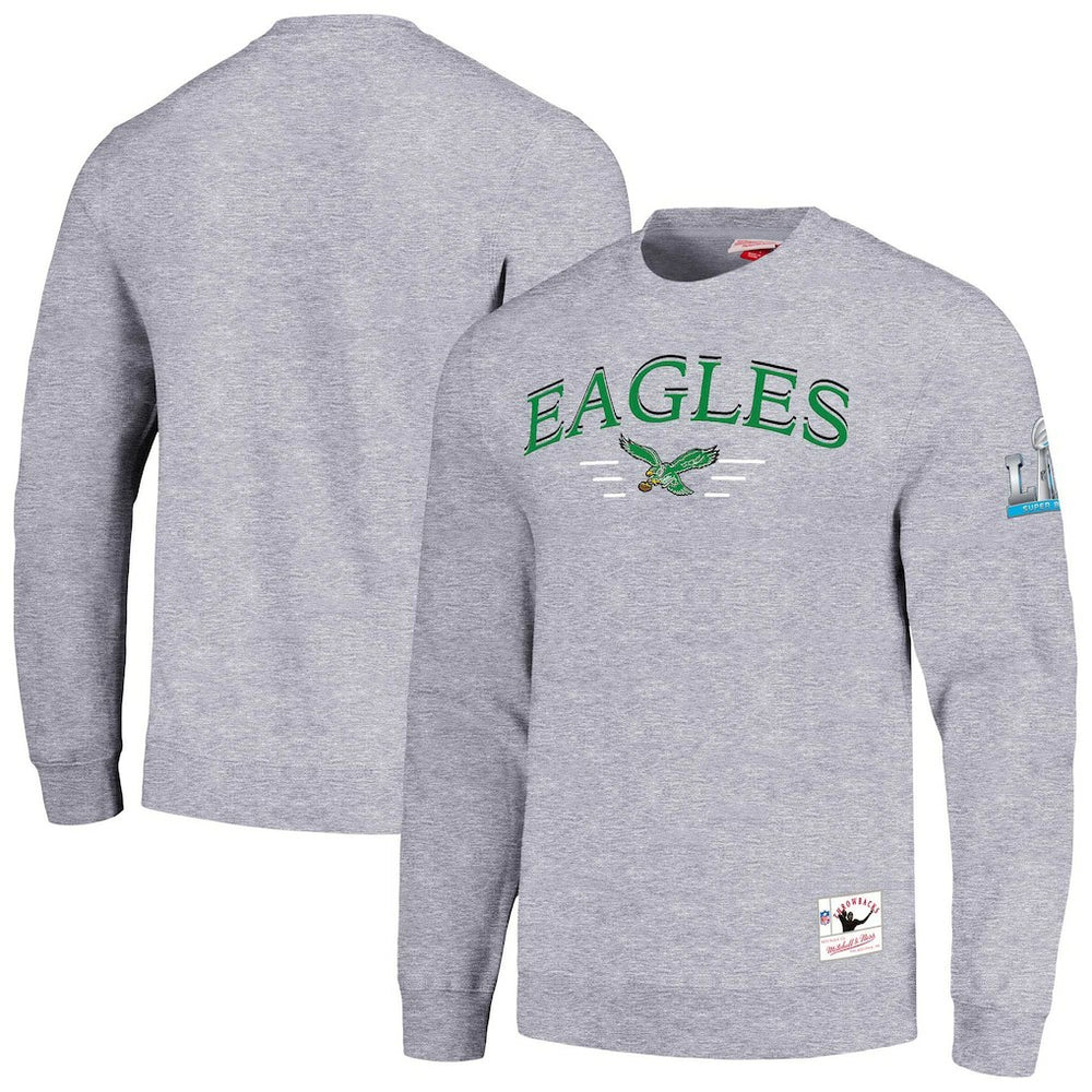 Philadelphia Eagles Rings 2.0 Pullover Sweatshirt - Gray - Mitchell & Ness