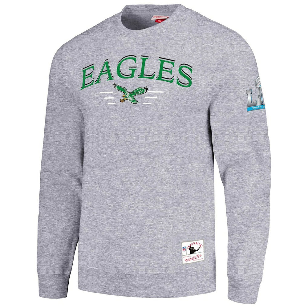 Philadelphia Eagles Rings 2.0 Pullover Sweatshirt - Gray - Mitchell & Ness