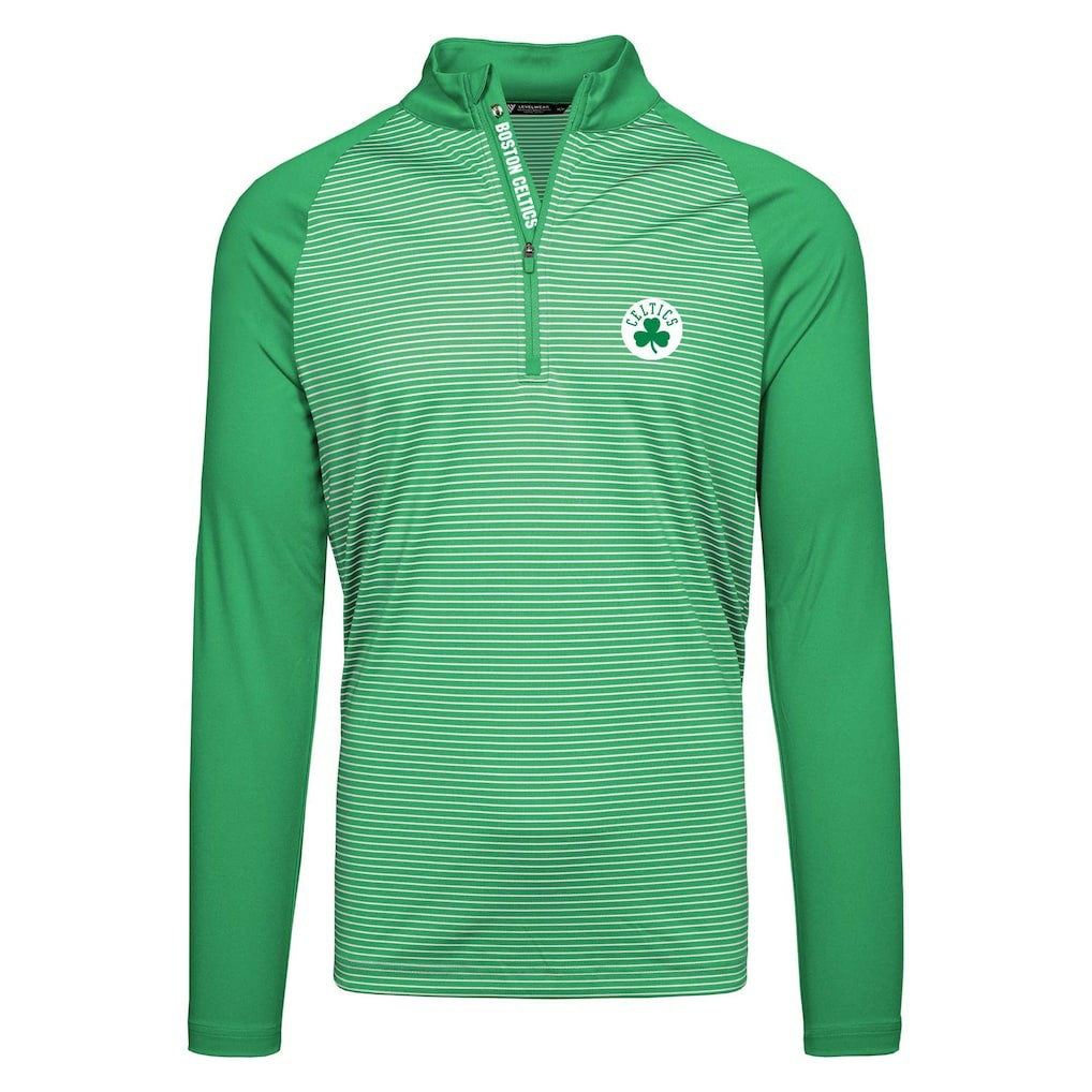 Boston Celtics Levelwear Charter Insignia Core Quarter-Zip Pullover Top Kelly Green
