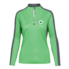 Boston Celtics Levelwear Women's Remi Insignia Core Quarter-Zip Pullover Top Kelly Green