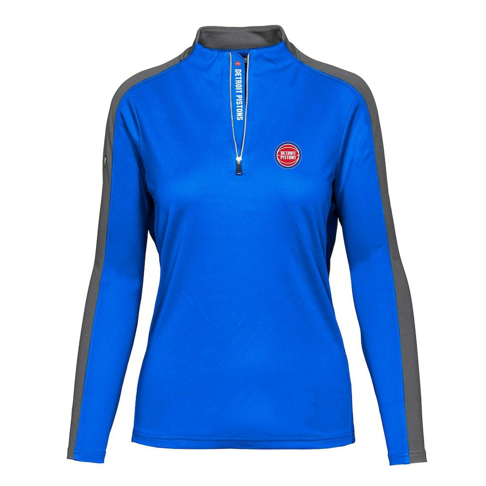 Detroit Pistons Levelwear Women's Remi Insignia Core Quarter-Zip Pullover Top Blue